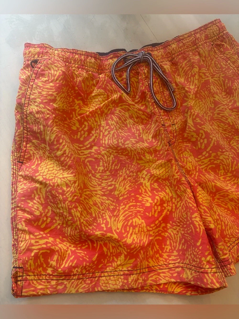 Speedo Orange & Yellow Swim Trunks for Men